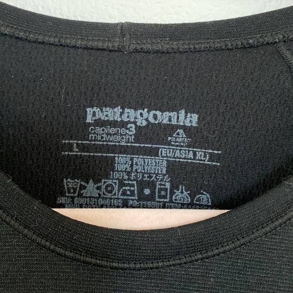 Patagonia Capilene Midweight 3 Black Longsleeve Too Size L - Picture 2 of 3